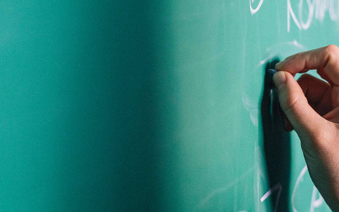 Hand writing on chalk board